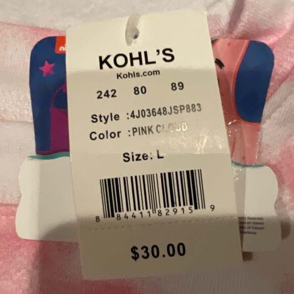 SpongeBob SquarePants Juniors Pink Cloud Tie-Dyed Cropped Sweatshirt Size Large - Picture 14 of 15